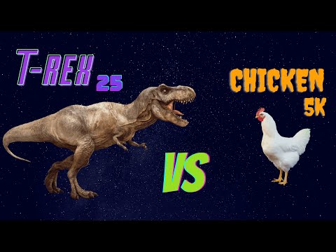 25 T-REX vs 5000 CHICKENS
