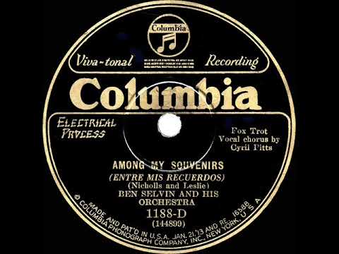 1928 HITS ARCHIVE: Among My Souvenirs - Ben Selvin (Cyril Pitts, vocal)