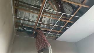 Suspended ceiling installation the beginning | Igando Lagos, Nigeria