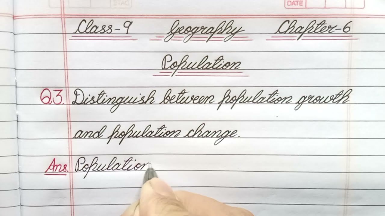 Distinguish between population growth and population change. / Class 9 / Geography / Chapter 6 NCERT