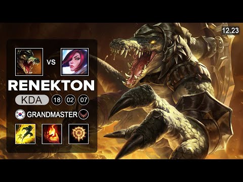 Renekton vs Fiora Top - KR Grandmaster - Patch 12.23 Season 12