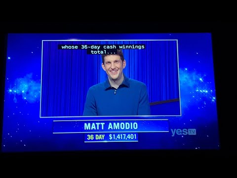 Jeopardy, intro & 1st Daily Double - Matt Amodio DAY 37 (10/7/21)