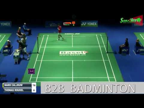 2017 YONEX SWISS OPEN R64 MS Mark Caljouw vs Thomas Rouxel