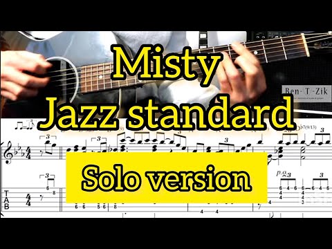 MISTY (EROLL GARNER)/Complete jazz guitar solo arrangement #27 (SCORE & TAB)