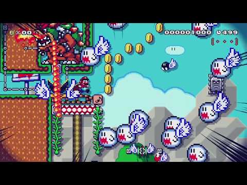 マントマリオの空飛ぶ半自動　-keep on →+Y- by アイス - Super Mario Maker - No Commentary 1br