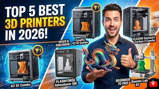 Top 5 Best 3D Printers in 2026 🚀 Fast, Multi-Color & High Precision (Beginner to Pro)