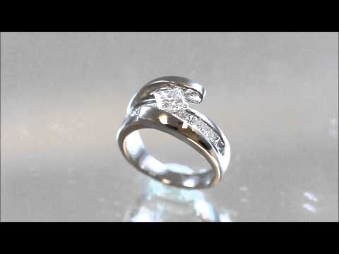 14K WHITE GOLD PRINCESS CUT TENSION DIAMOND ENGAGEMENT RING 1.74CT H-VS2 EGL USA - KNR INC - 654 1