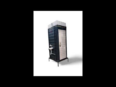 Blue frp portable labour toilets with overhead water tank, s...