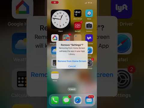 iPhone or Home Screen Delete App Settings
