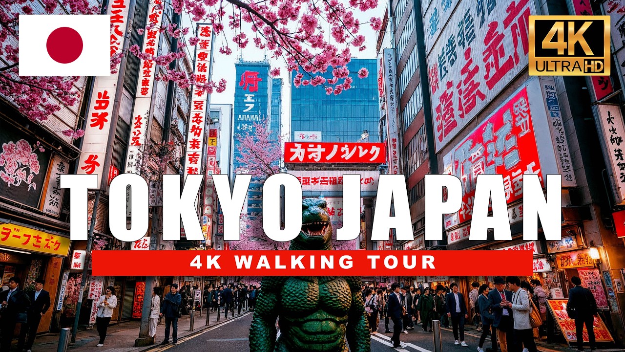 Immersive street-level walking tour through 4K Tokyo Japan, Japan, showcasing authentic urban landscapes, local architecture, and the vibrant atmosphere of the city's neighborhoods