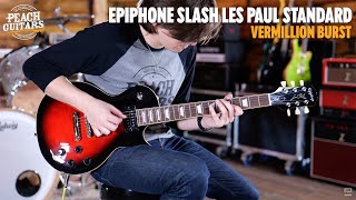 Video thumbnail for No Talking...Just Tones | Epiphone Slash Les Paul Standard Vermillion Burst w/Hard Case by Peach Guitars