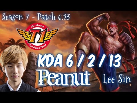 SKT T1 Peanut LEE SIN vs REK'SAI Jungle - Patch 6.23 KR Ranked