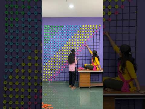 Paper flowers wall decor idea #shorts #youtubeshorts #papercraft #flowers