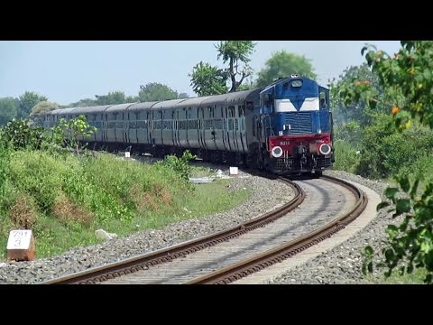 HARD Chugging Diesel Locomotive on S-Curve