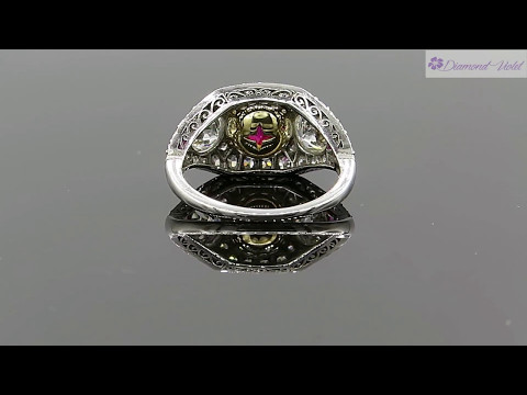 AGL 5 25CT ESTATE NO HEAT RED BURMA RUBY DIAMOND ENGAGEMENT WEDDING RING PLAT