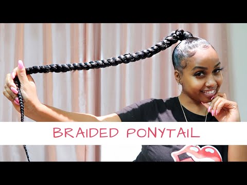 Jumbo Braid Ponytail Using Braiding Hair || Step By Step Invisible Braid