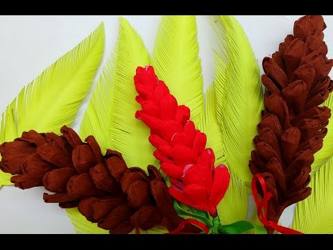 Diy How to make Easy Crepe Paper Pine Cone (Flower # 76)