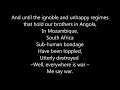 BOB MARLEY - WAR . with lyrics.