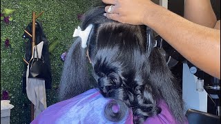 How to curl natural hair !! Silky Silk Press 🥰🥰🥰