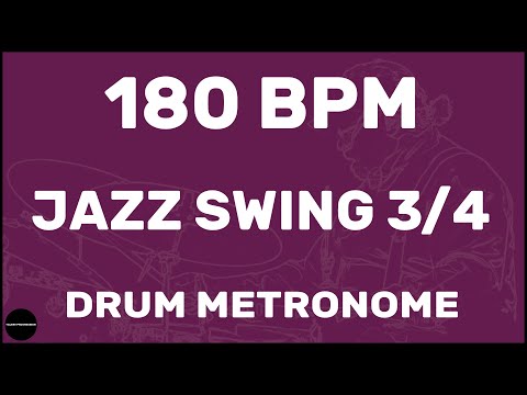 Jazz Swing 3/4 | Drum Metronome Loop | 180 BPM