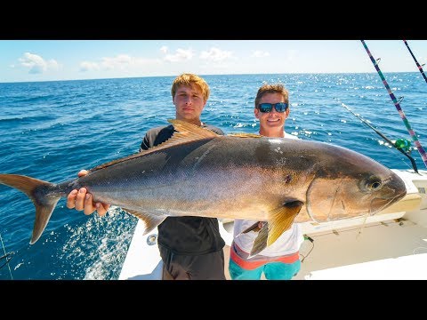 JIGGING For MONSTER Fish..Catch Clean Cook - Amberjack (Deep Sea Gulf Fishing)
