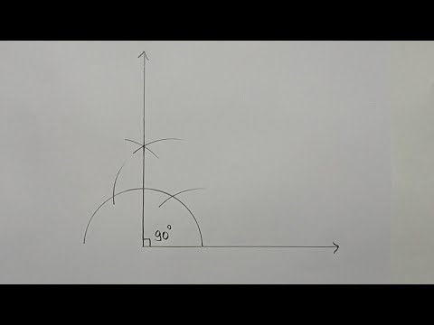 90 डिग्री का कोण कैसे बनाएँ परकाल से , How to construct 90 degree angle ,