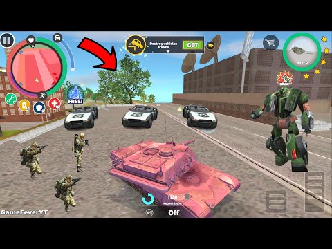 Rope Hero: Vice Town (Army Tank vs Police Car Robot) Robot Car Capture Town - Android Gameplay HD