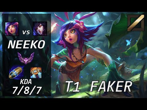 【T1 Faker】 NEEKO vs AHRI - KR Master Patch 13.10
