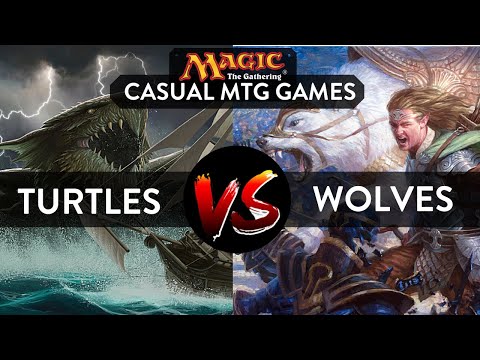 MTG GAMEPLAY: WOLVES TRIBAL DECK VS TURTLE DECK