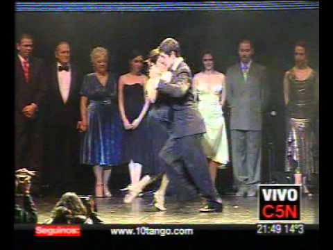  Maria Ines Bogado  and  Sebastian Jimenez  are  dancing  to  the  tango  "  Raza Criolla  "