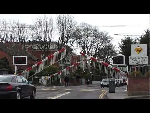 Level Crossing at Sandymount - Two 8510 Class DART Trains