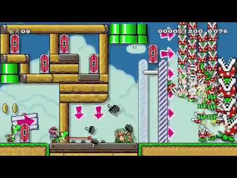 ヨッシーのハンマー3 yoshi hammer skip ♪♪♪ by メロディアイ4 - Super Mario Maker - No Commentary 1br