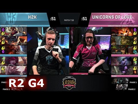 Unicorns of Love vs H2K Gaming Game 4 | Round 2 EU LCS Qualifier for S7 Worlds 2017 | UOL vs H2K G4