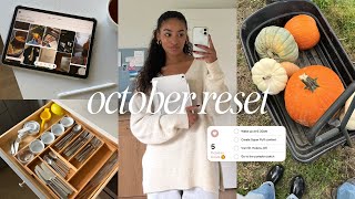 OCTOBER MONTHLY RESET | goal setting, my current favorites, organizing, & making a vision board