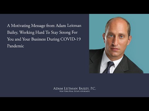 A short message from Adam Leitman Bailey, working hard to stay strong for you and your business testimonial video thumbnail
