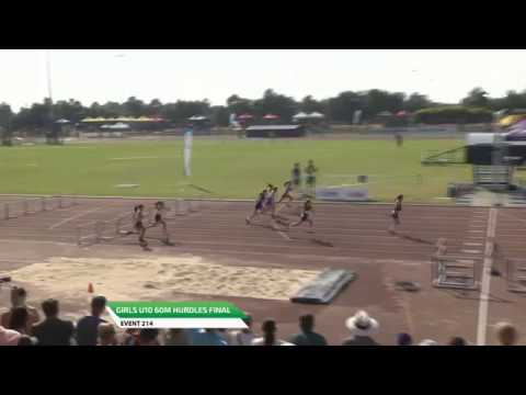 Girls U10 60m Hurdles Final - 2019 State Track and Field Championships // LAVicTV