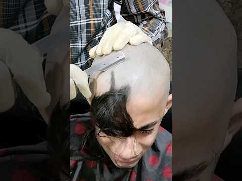 Dandruff😭Shave tutorial for boy #tutorial #barber #barbershop #headshave #shaving #ASMR #bald #Takla