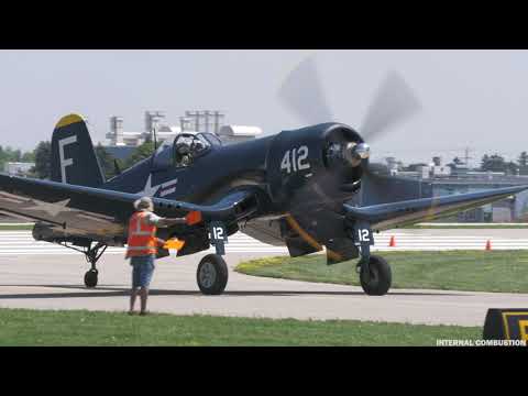 P-51 Mustang and F4U Corsair Taxi at Oshkosh 2021