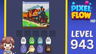 Pixel Flow Level 943 Solution Walkthrough