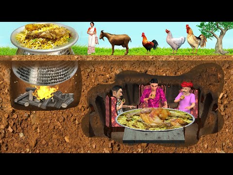 భూగర్భ చికెన్ మటన్ కుండ బిర్యాని - underground chicken mutton pot biryani