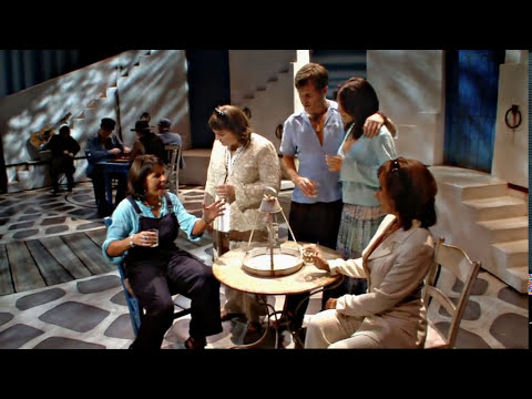 Screenshot from Money, Money, Money lyrics video by Meryl Streep, Julie Walters & Christine Baranski