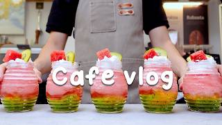 🥝수박과 키위, 생각보다 잘 어울려요!🍉알록달록한 음료와 힐링 타임/카페브이로그/Cafe Vlog/ASMR/Tasty Coffee