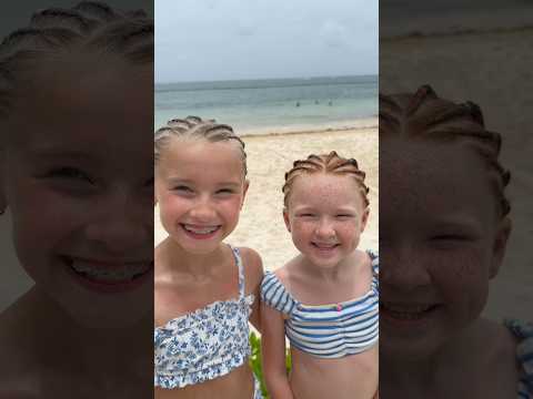 The girls got the cutest braids!☀️💗 #shorts #grwm #momlife #family #vacation