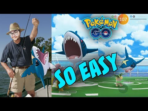 SOLO SHARPEDO RAID IS SO EASY! POKEMON GO SHARPEDO RANK 3 RAID SOLO!
