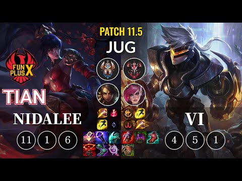 FPX Tian Nidalee vs Vi Jungle - KR Patch 11.5