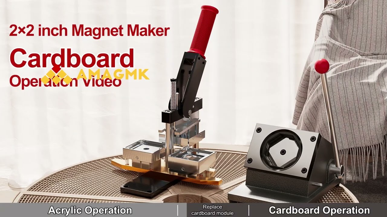 Acrylic and cardboard fridge magnet making machine kit for square 2×2in
