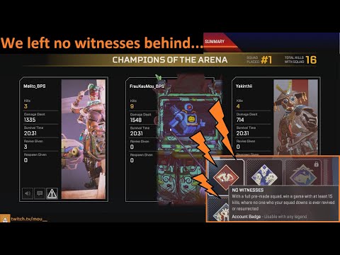 Greek Apex Legends: Οι μαφιόζες του Apex επιβάλλουν ομερτά (Season 5, got the NO WITNESSES badge)