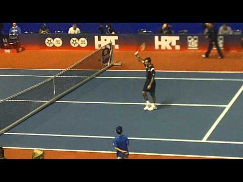 Ivan Dodig celebrates the win over Ilhan,Zagreb Indoors