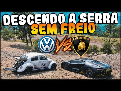 FUSCA vs LAMBORGHINI no DESCENDO A SERRA SEM FREIO - FORZA HORIZON 5 ONLINE