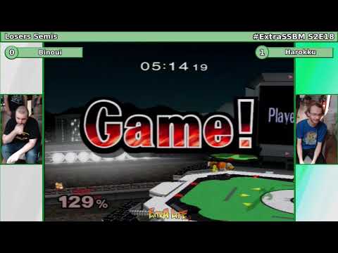 Melee @ Extra Life Café S2E18 - Binoui (Fox) vs. Harokku (Peach) - Losers Semis